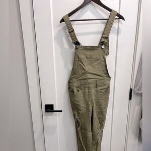 Army Green Boohoo Women’s Skinny Overalls Size 4